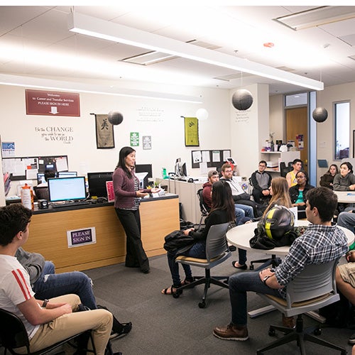 Students attending a DVC transfer workshop