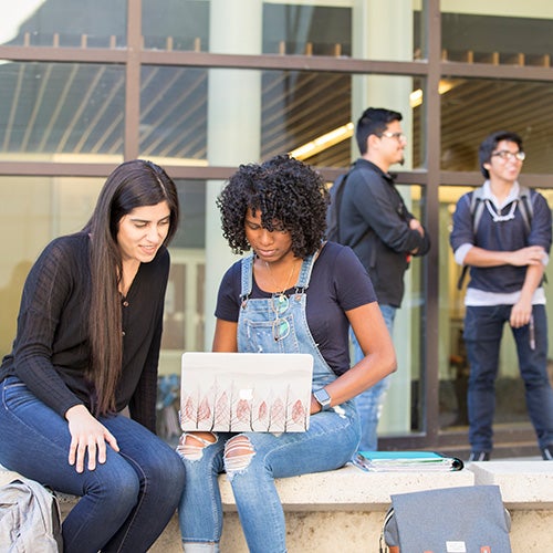 DVC students hanging out in the Commons.