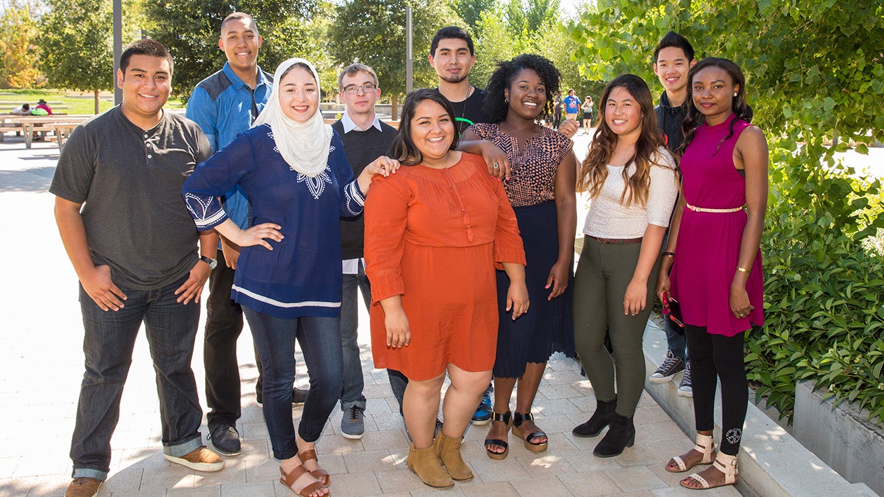 Happy students posing