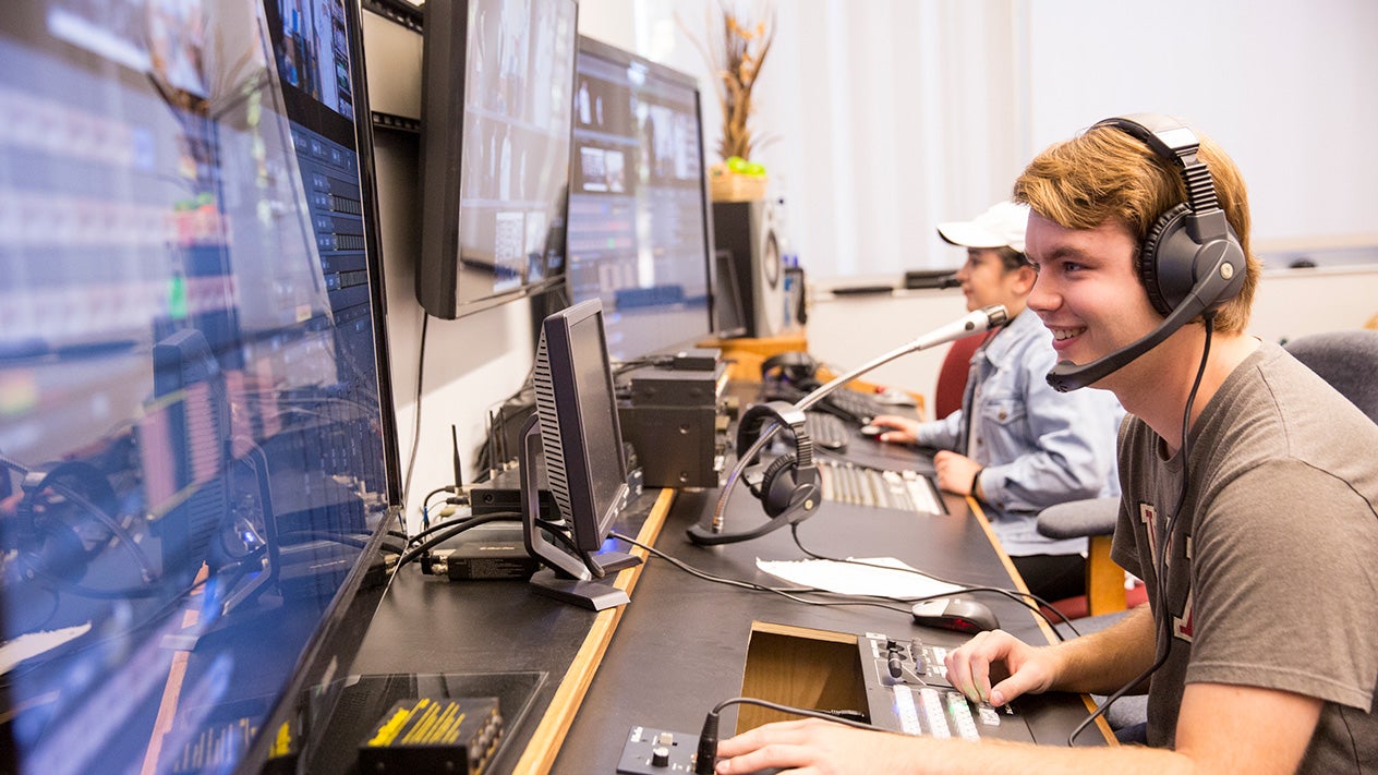 Film student working in studio