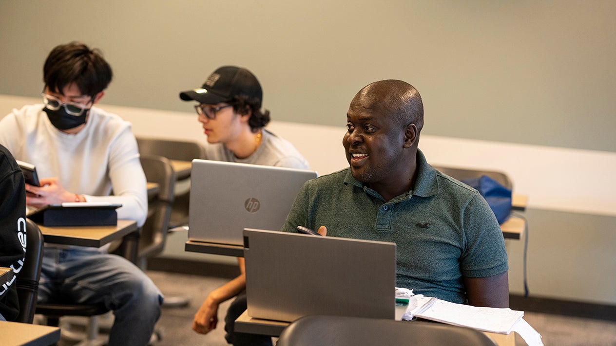 Business students in classroom