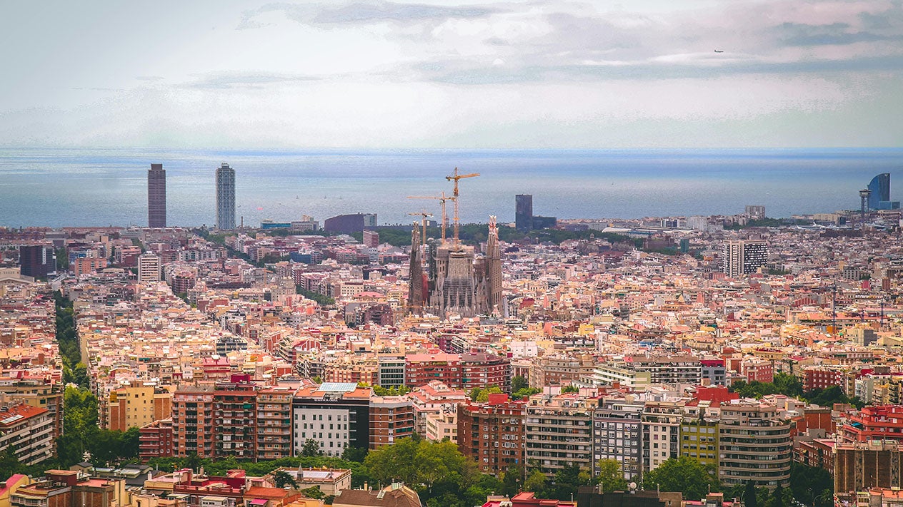 Overview of Barcelona, Spain.