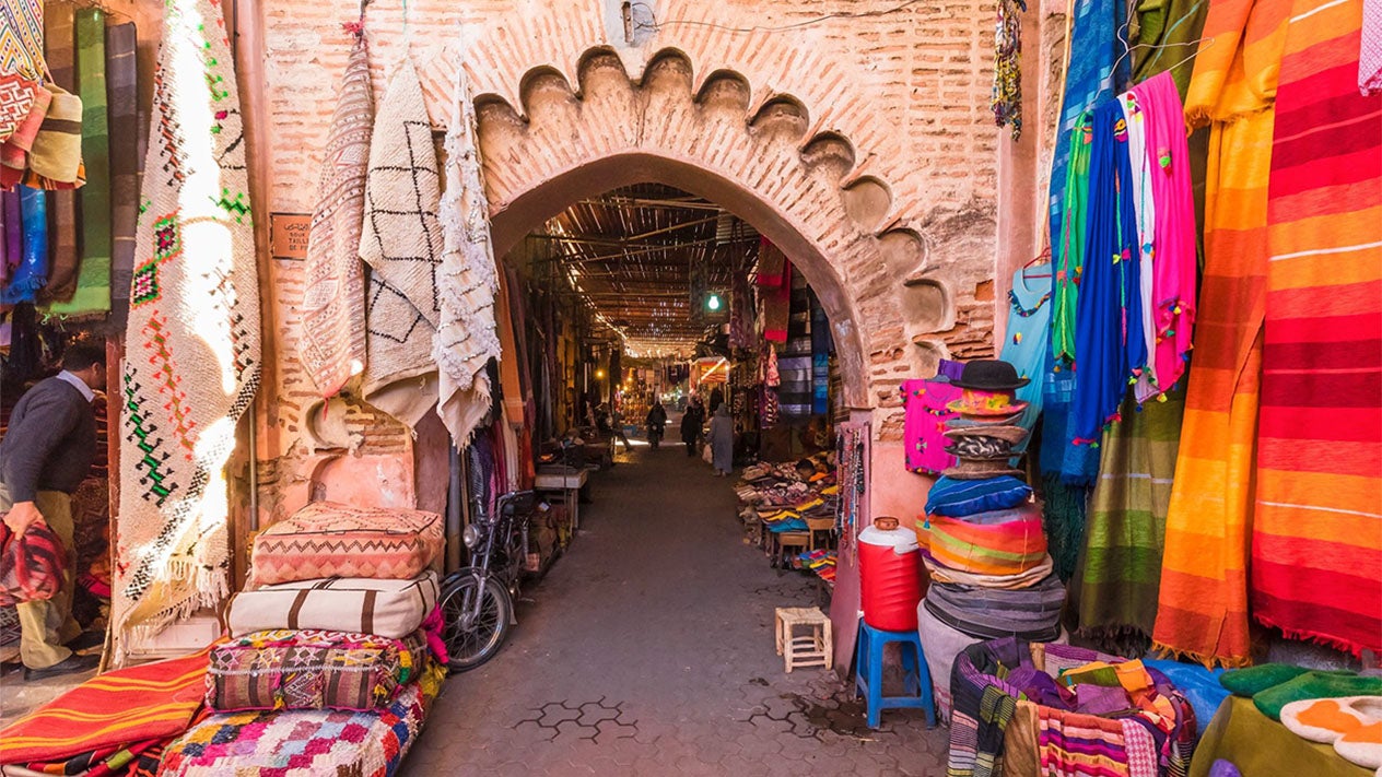 A Moroccan market.