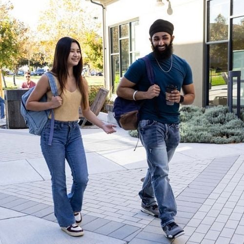 Two students walking