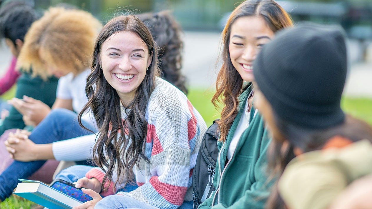 DVC students hanging out in the Commons.