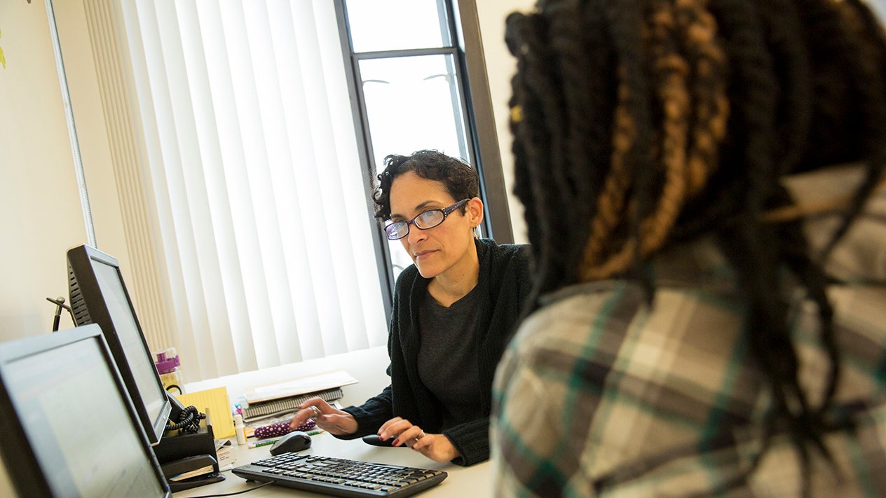 Counselor at Computer