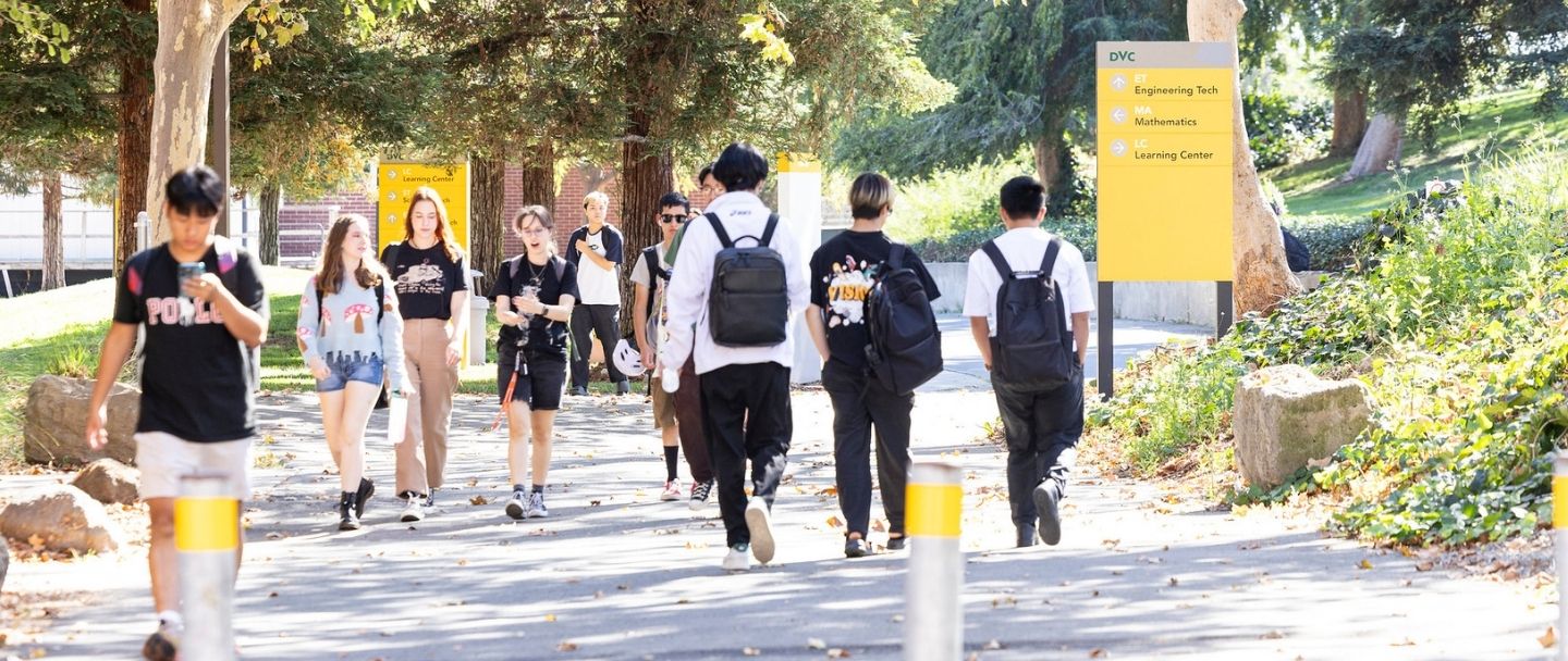 Group of students walking outside