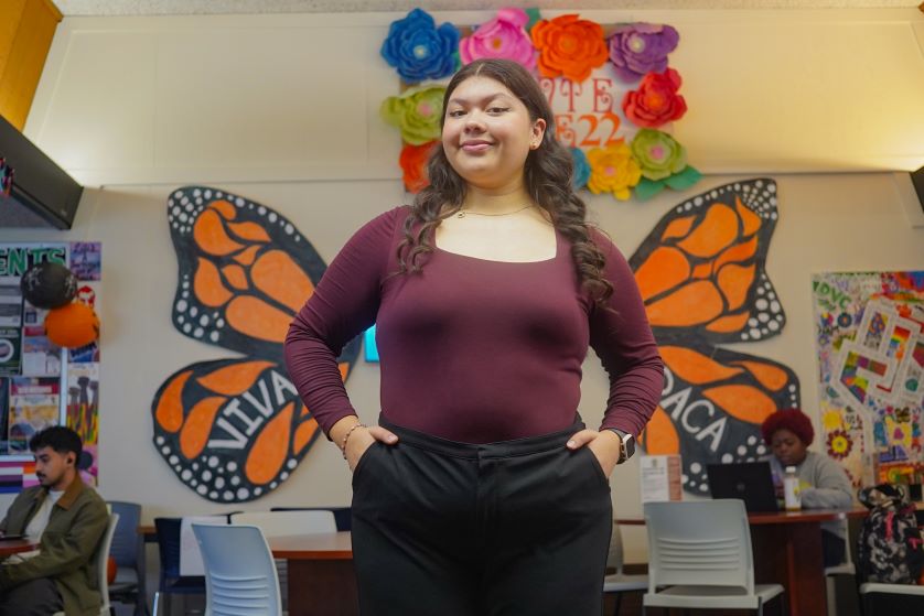 DVC student Evelin Suarez Martinez in the Inclusivity and Wellness Center