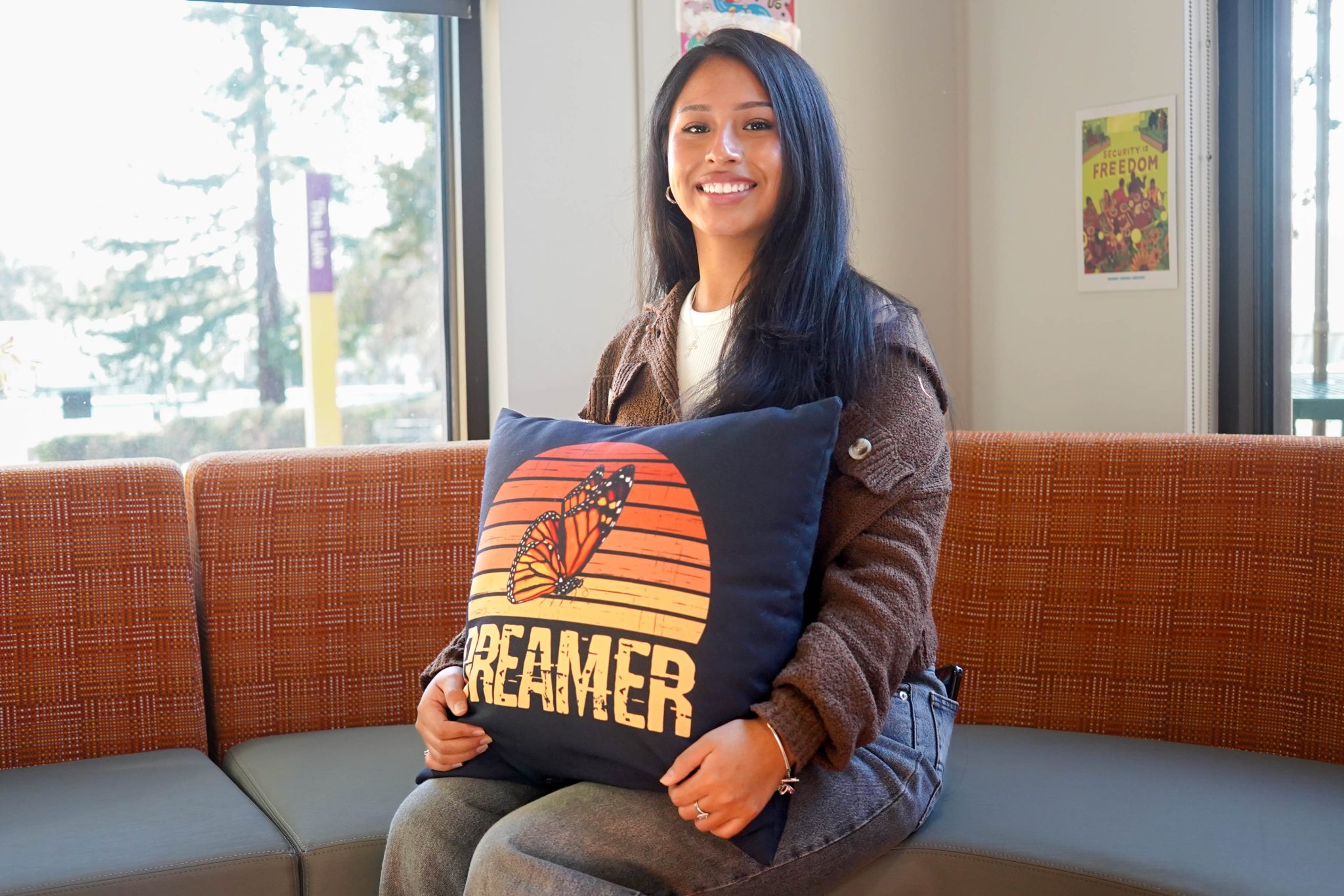 DVC student Glenda Navarro in the Inclusivity and Wellness Center