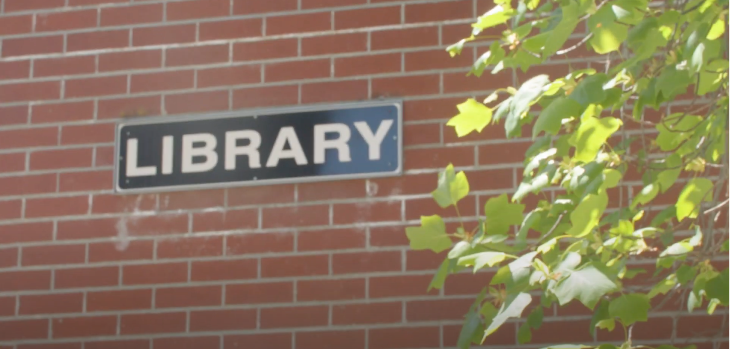 Library building sign