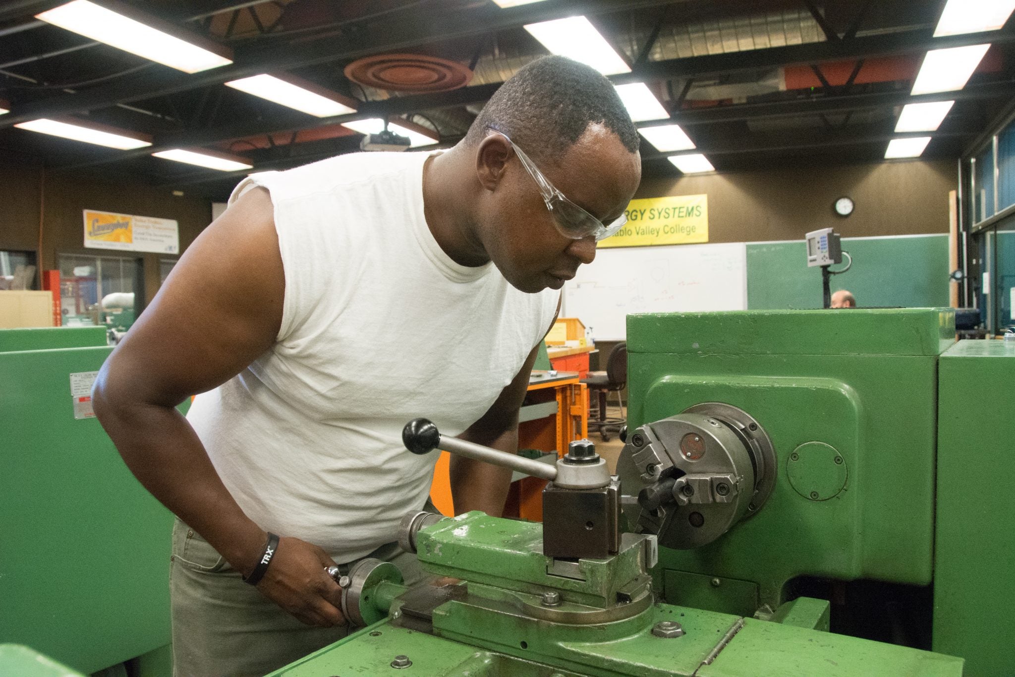 DVC student operating equipment