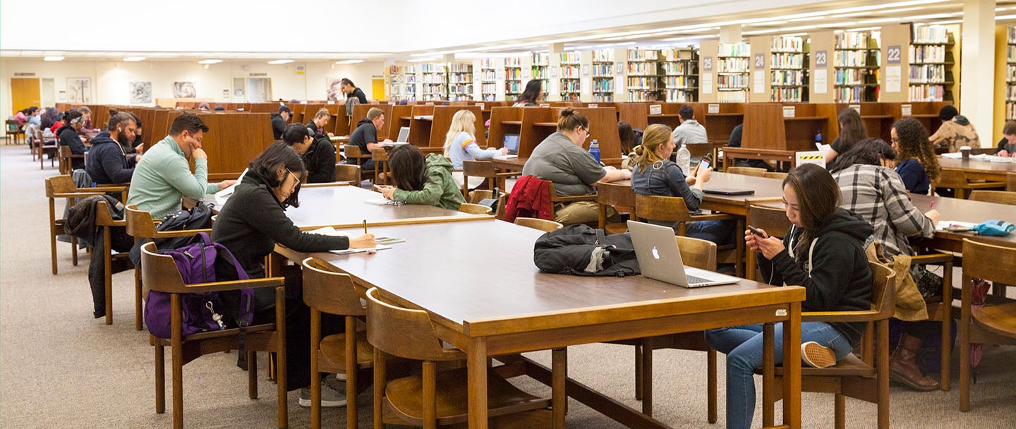 DVC students in the library.