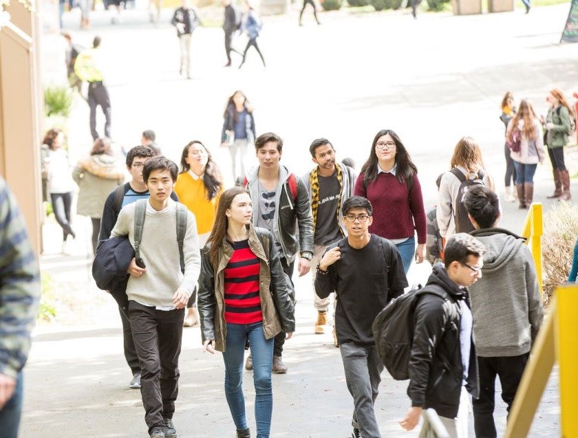 DVC students walking on campus