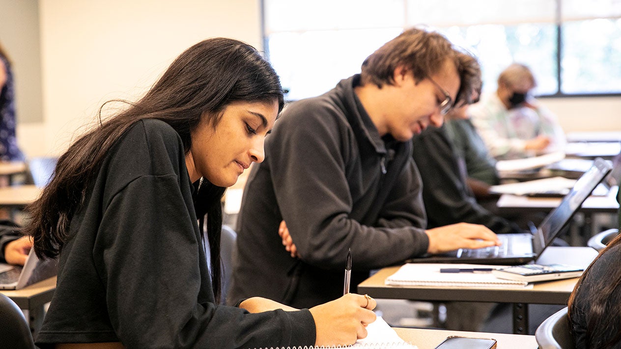 DVC students in a classroom.