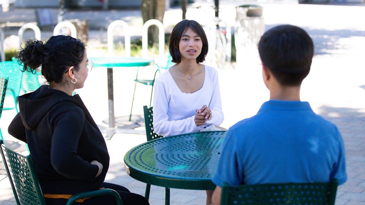 Students hanging out in the commons.