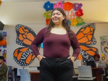 DVC student Evelin Suarez Martinez in the Inclusivity and Wellness Center